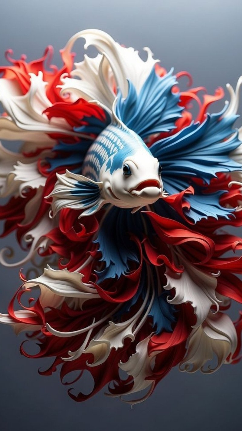 Ảnh nền cá Betta 3D rực rỡ