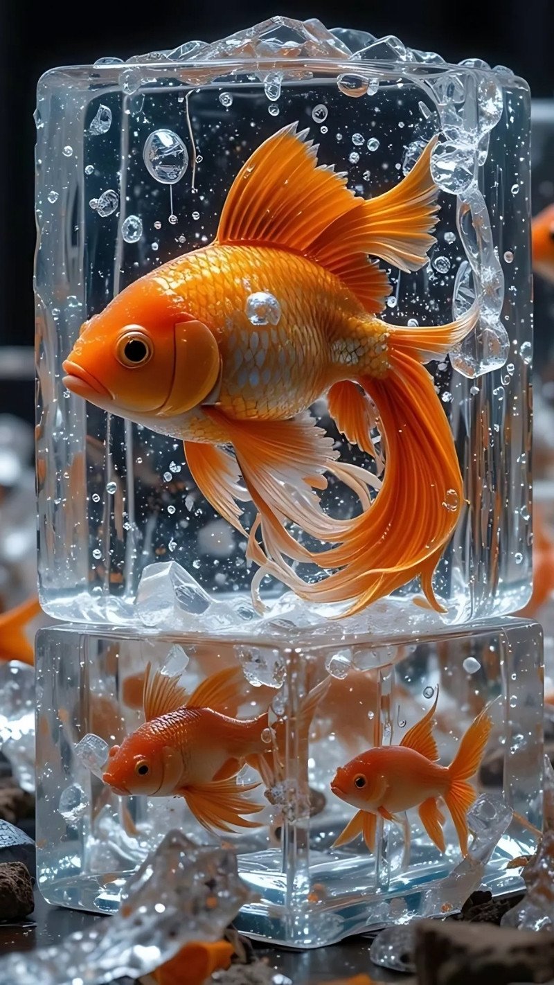 Ảnh nền cá koi 3D chân thực