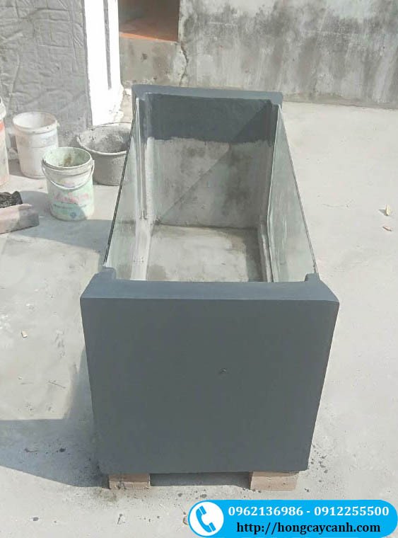 Bể xi măng nuôi cá cảnh 60x40x40 tại không gian nội thất