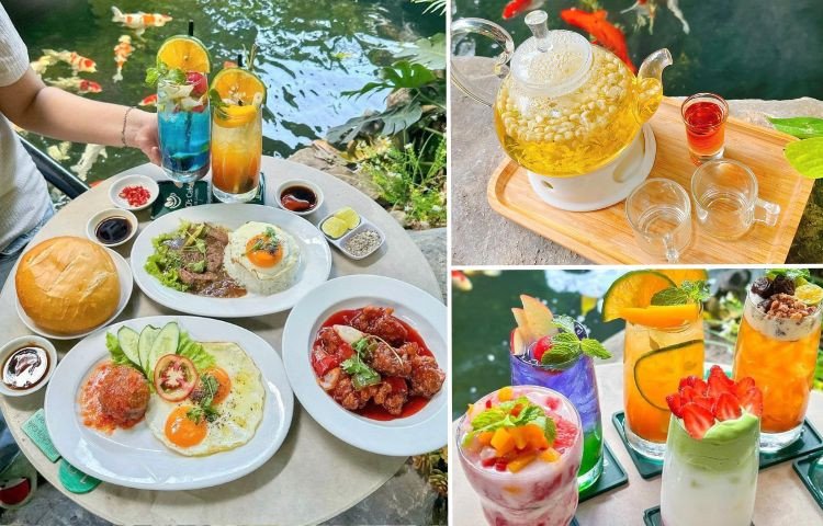 Thức ăn và nước uống đa dạng phục vụ thực khách tại CAO's Café