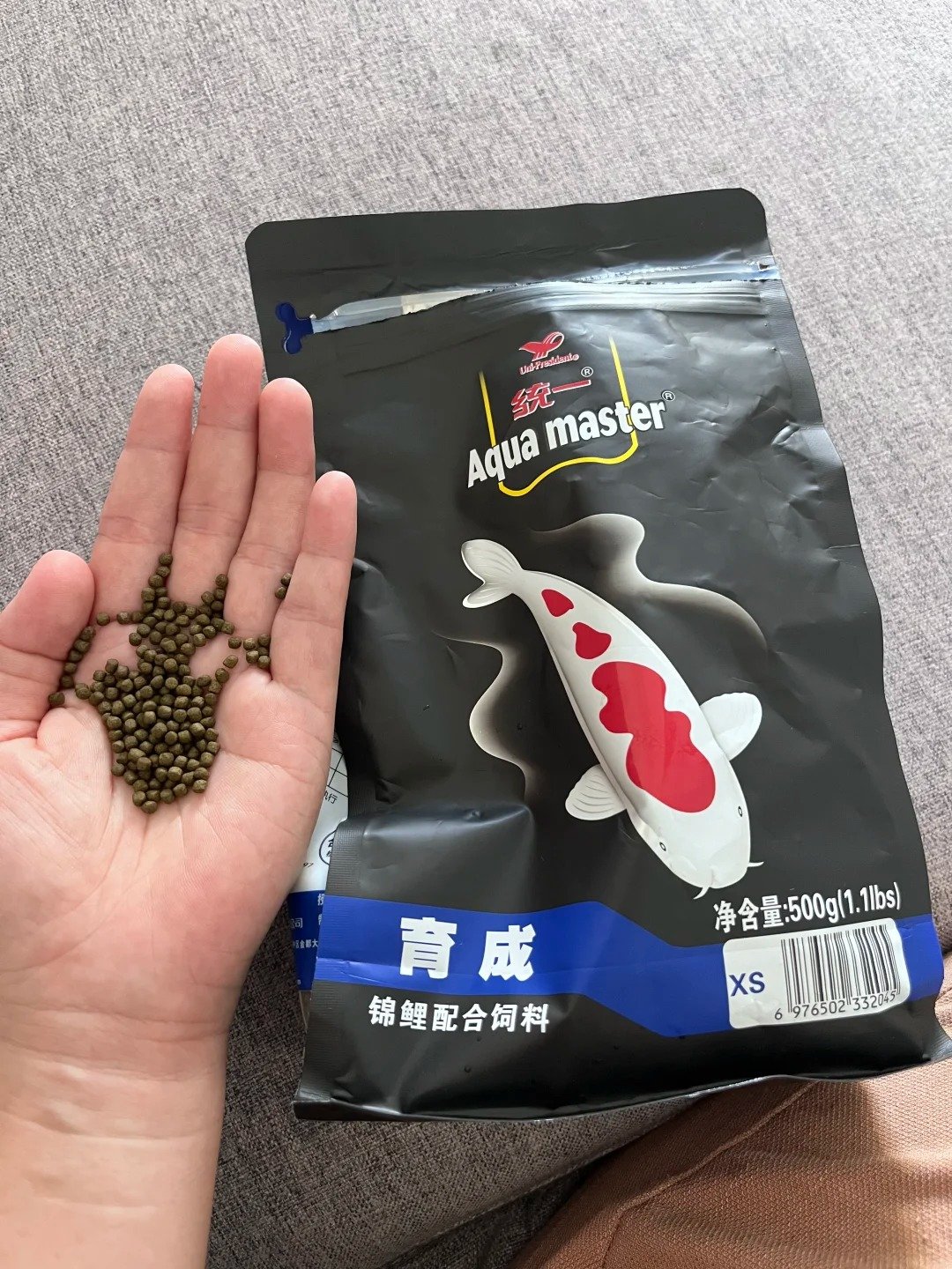 Người nuôi cho cá ăn đúng tỷ lệ thức ăn mỗi ngày