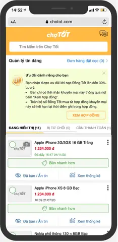 Cách 2: Tự Thanh Toán Trên Website Chợ Tốt