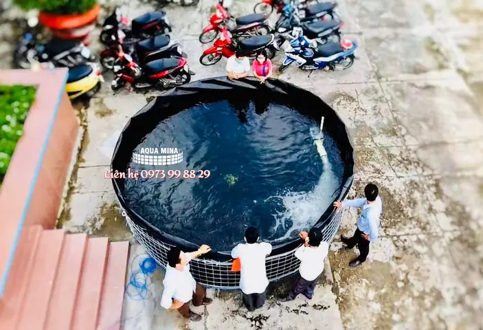 Ao Tròn Lót Bạt Nuôi Cá D4