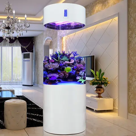 Bể Cá Trụ Tròn Thủy Sinh Nhập Khẩu Bc010 Màu Trắng