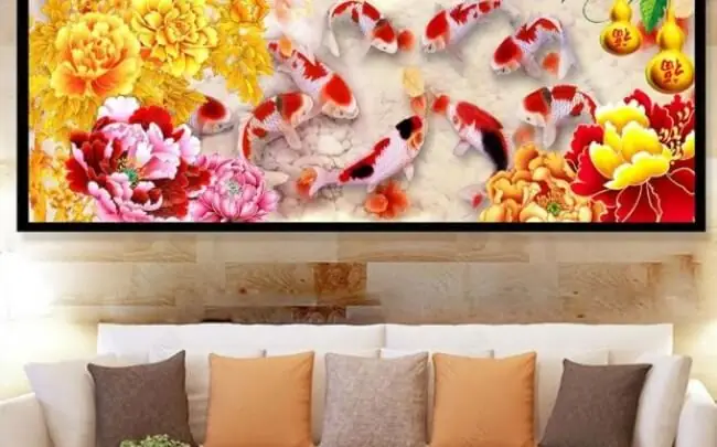 Ý Nghĩa Mẫu Tranh Cá Chép 9 Con – Cửu Ngư Quần Hội