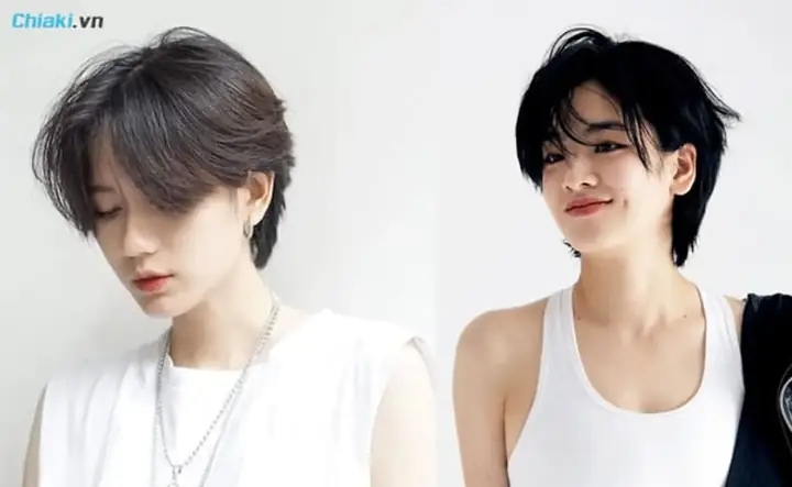 15. Tóc Ngắn Nữ Cá Tính Tomboy 2 Mái