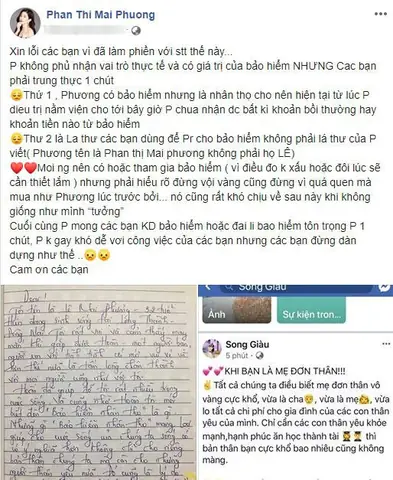 Một Hãng Bảo Hiểm Vừa Lợi Dụng Tên Tuổi Và Hoàn Cảnh Của Mai Phương Để Quảng Cáo Vào Mục Đích Xấu Khiến Cô Phải Nhanh Chóng Lên Tiếng Trên Trang Cá Nhân.