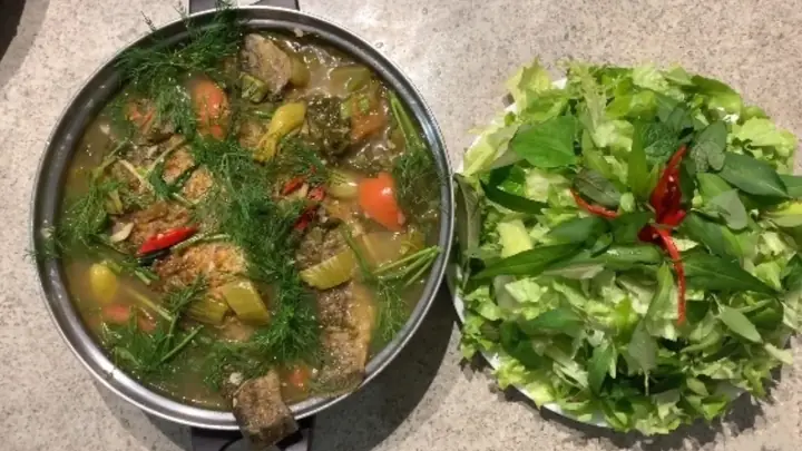 Cá Chẽm Om Dưa Chua Cay