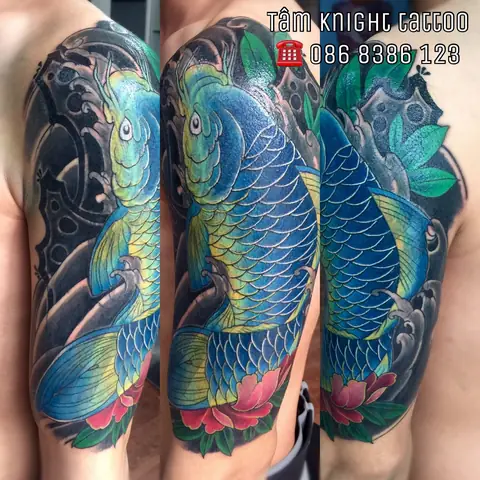 Hình Ảnh Cho Hình Xăm Cá Chép Màu Xanh Dương: Hình Ảnh Cho Hình Xăm Cá Chép Màu Xanh Dương: