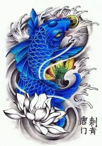 Hình Ảnh Cho Hình Xăm Cá Chép Màu Xanh Dương: Hình Ảnh Cho Hình Xăm Cá Chép Màu Xanh Dương: