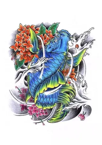 Hình Ảnh Cho Hình Xăm Cá Chép Màu Xanh Dương: Hình Ảnh Cho Hình Xăm Cá Chép Màu Xanh Dương:
