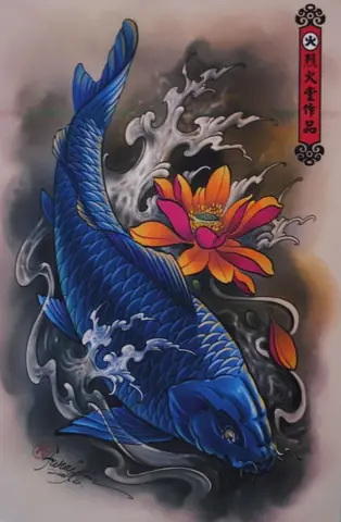 Hình Ảnh Cho Hình Xăm Cá Chép Màu Xanh Dương: Hình Ảnh Cho Hình Xăm Cá Chép Màu Xanh Dương: