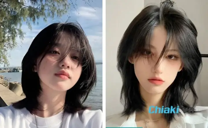 Tóc Mullet Nữ Ngang Vai
