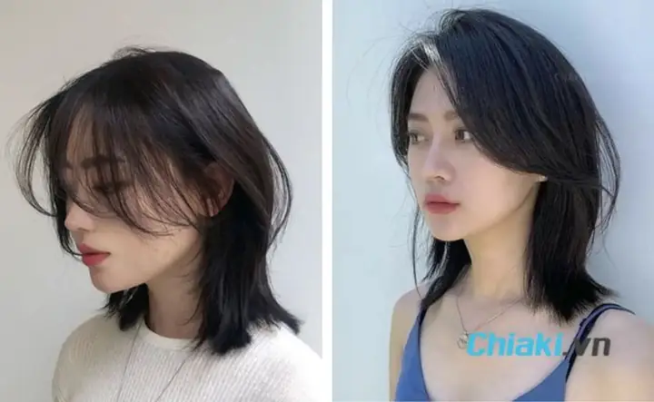 Tóc Layer Mullet Nữ Ngang Vai