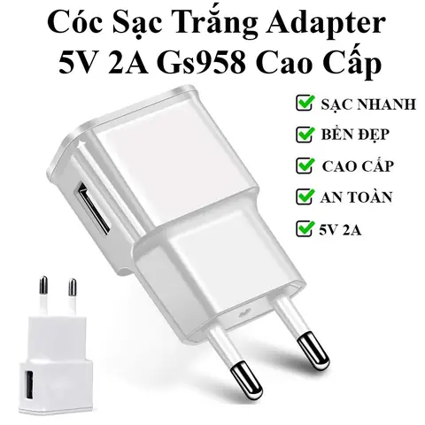 Cóc Sạc 5v 1a Cho Máy Nghe Nhạc, Loa Di Động,...