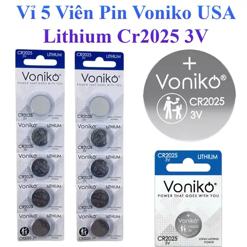 Vỉ 5 Viên Pin Voniko Usa Lithium Cr2032 3v Hàng Chính Hãng