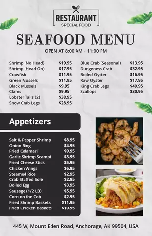 Seafood Restaurant Menu: Hướng Dẫn Chuyên Sâu Phân Tích Cấu Trúc Thực Đơn Hải Sản