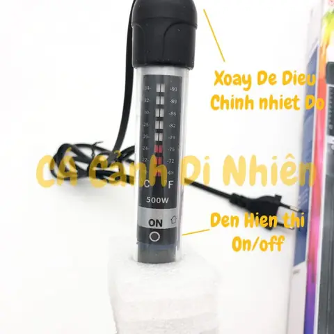 Cây Sưởi Ấm Hồ Cá 500w Dophin Ah-1008-7 Cho Hồ Bể Cá 500l