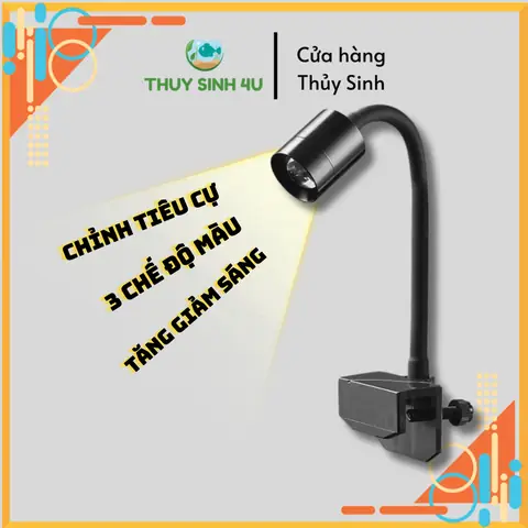 Đèn Rọi Chỉnh Tiêu Cự Hbpro, 3 Chế Độ Màu Cho Bể Cá