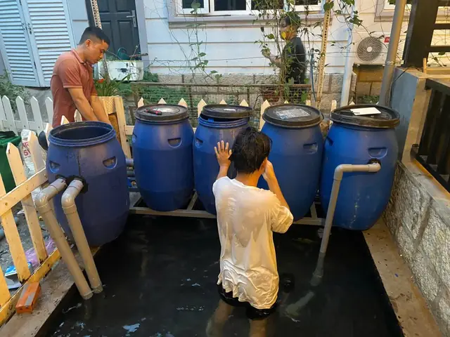 / Sơ Đồ Hệ Thống Lọc Thùng Nhựa Rời Hồ Cá Koi