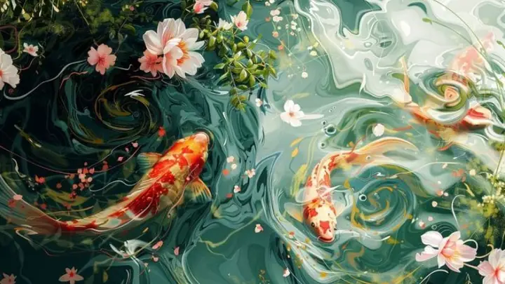 Hình Nền Cá Chép Hoa Sen Full Hd 4k Cho Máy Tính