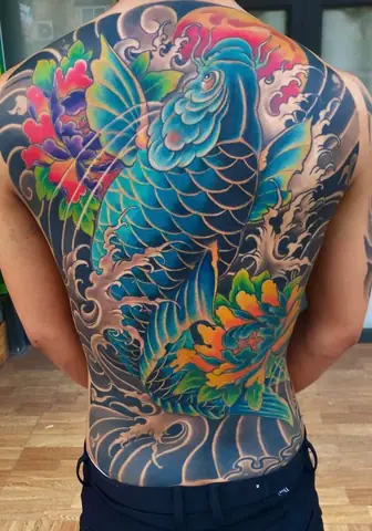 Hình Xăm Cá Chép Kín Lưng Đẹp