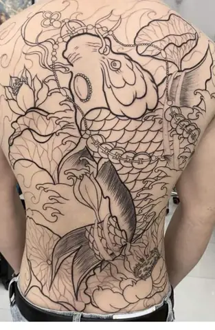 Hình Xăm Cá Chép Kín Lưng Ý Nghĩa
