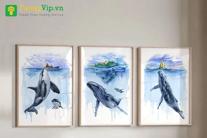 Tranh Đàn Cá Voi