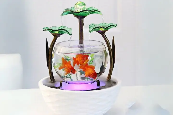 Bể Cá Mini Có Thác Nước Dể Bàn Làm Việc