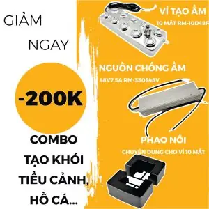 Máy Tạo Khói 10đầu+ Nguồn Chống Ẩm Tiêu Chuẩn Ip65 + Phao Nổi Chuyên Dụng