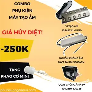 Máy Tạo Khói 10đầu+ Nguồn Chống Ẩm Tiêu Chuẩn Ip65 + Phao Nổi Chuyên Dụng