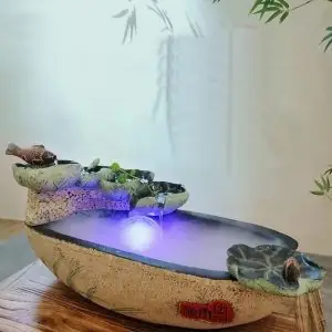 Thác Nước Phong Thủy Cá Chép Bên Hồ Sen