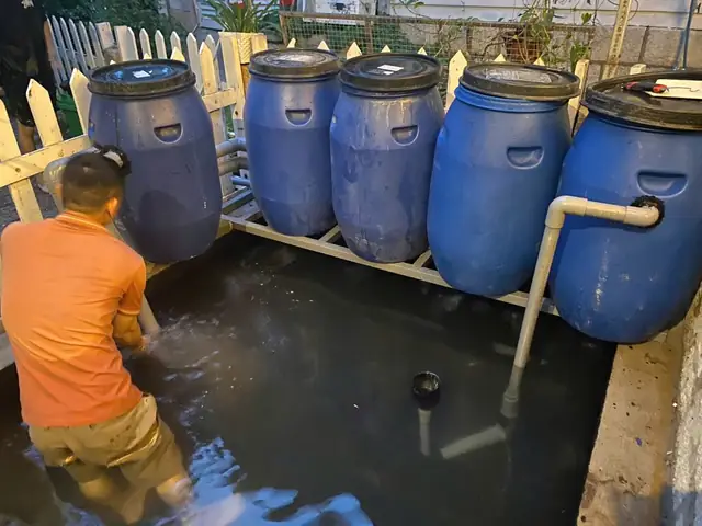 / Sơ Đồ Hệ Thống Lọc Thùng Nhựa Rời Hồ Cá Koi