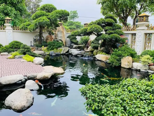 Thiết Kế Hồ Cá Koi Sân Vườn Đa Tầng Và Đa Chức Năng