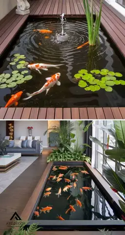 Tiểu Cảnh Hồ Cá Koi Trong Nhà Bắt Mắt