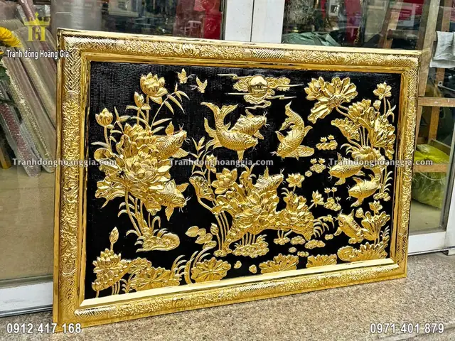 Ưu Điểm Của Bức Tranh Cá Chép Hoa Sen Bằng Đồng Mạ Vàng 24k