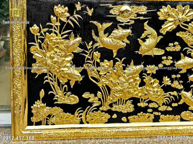 Tranh Đồng Hoàng Gia - Địa Chỉ Nhận Chế Tác Tranh Cá Chép Hoa Sen Bằng Đồng Mạ Vàng 24k Theo Yêu Cầu