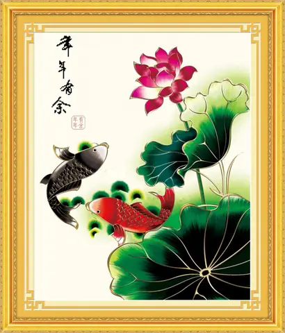 Tranh Cá Chép Hoa Sen Treo Hướng Đông