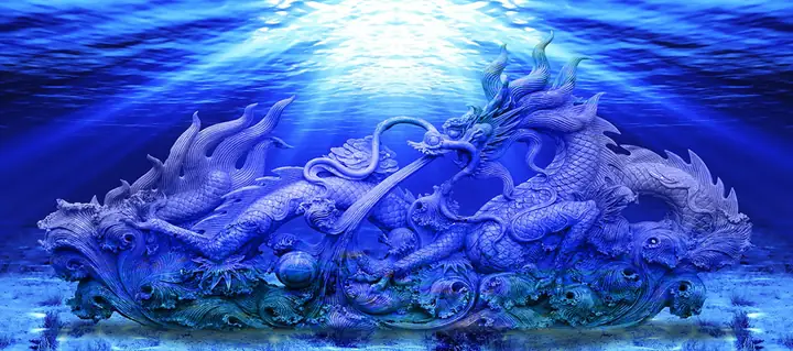 Tranh Hồ Cá Rồng