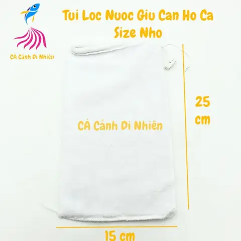Túi Lọc Nước Giữ Cặn Hồ Cá Bằng Vải Bông Size Nhỏ 25x15 Cm