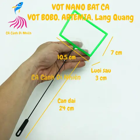 Vợt Nano Bắt Cá Vuông Lưới Nhỏ Vớt Bobo, Artemia, Lăng Quăng