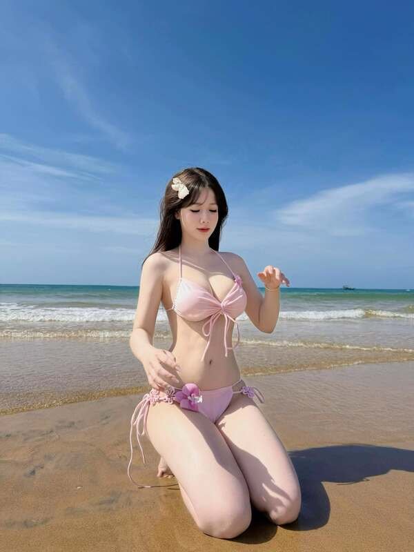 ảnh gái xinh bikini biển 10