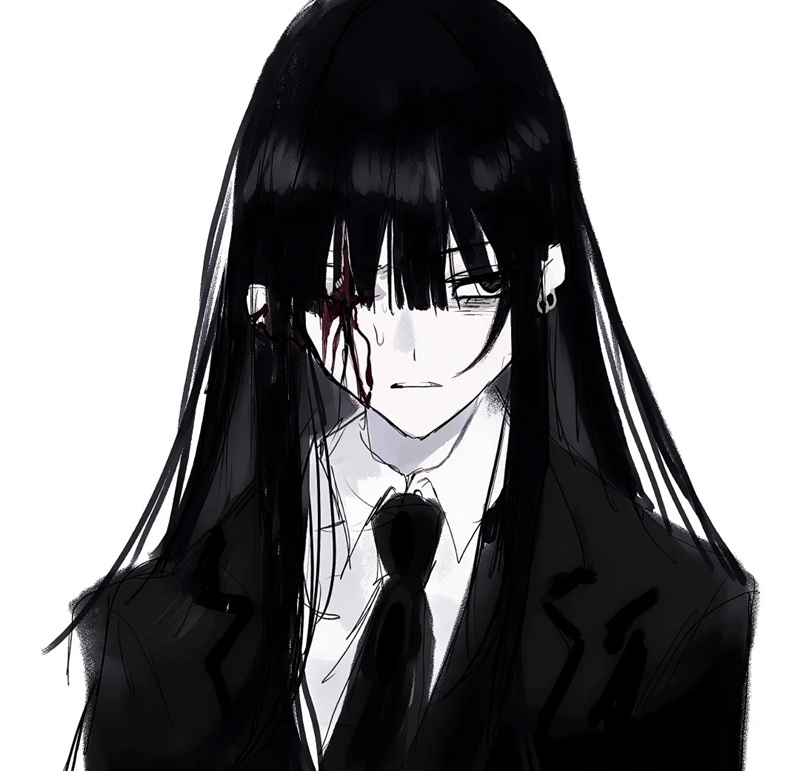 avatar anime trắng đen ngầu 1