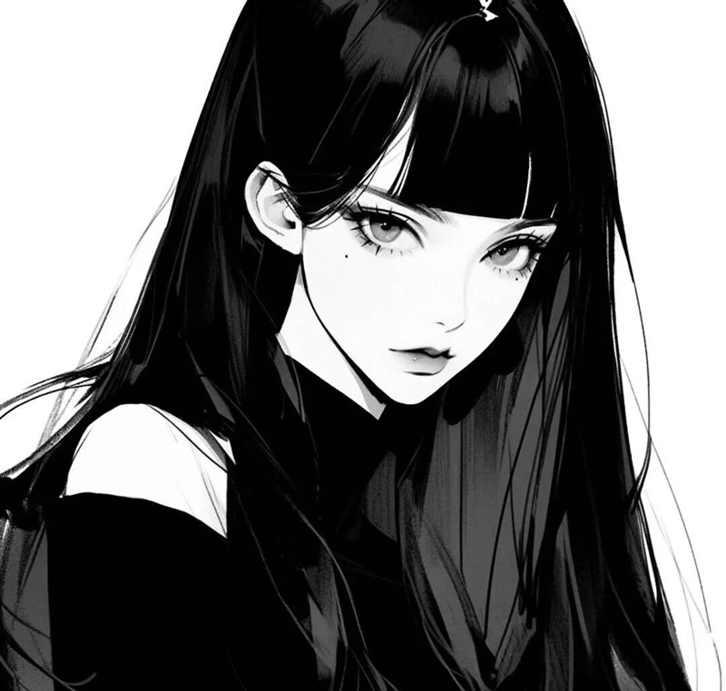 avatar anime trắng đen ngầu 8