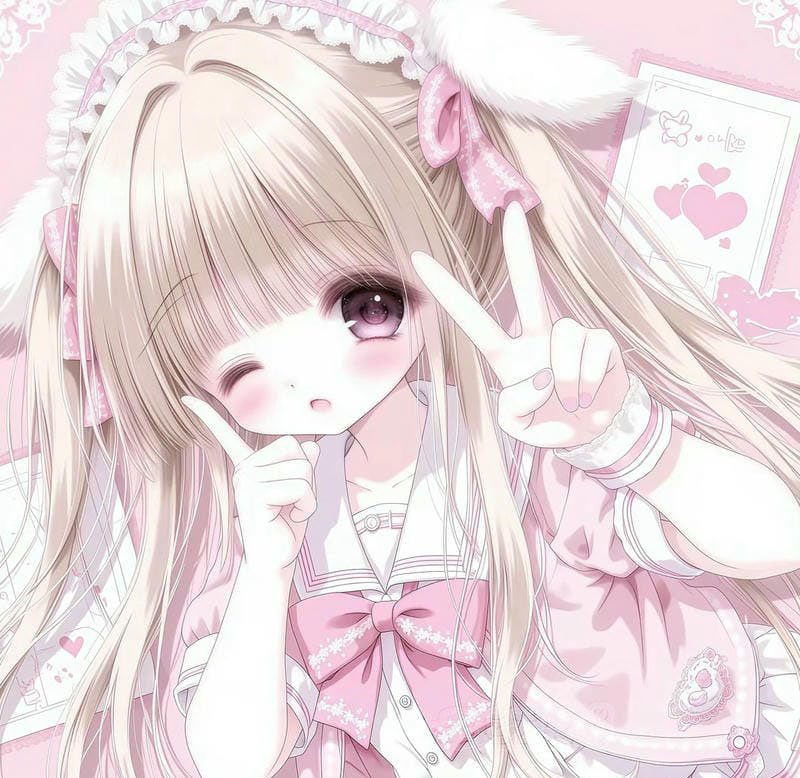 avatar màu hồng cute 21