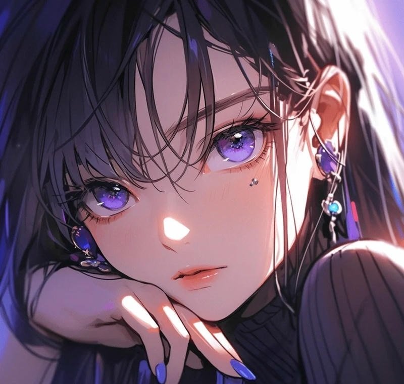 avatar màu tím cute 16