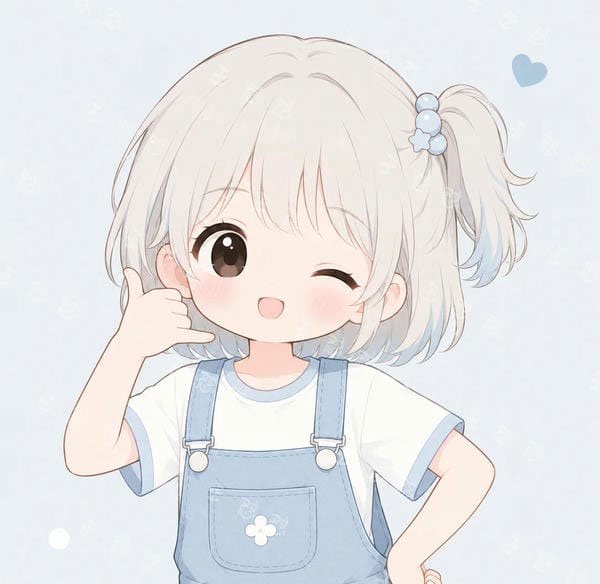 avatar màu xanh dương cute 10