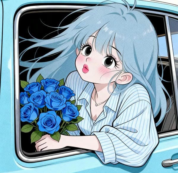 avatar màu xanh dương cute 17