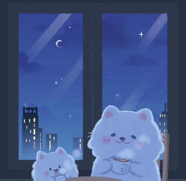 avatar màu xanh dương cute 26