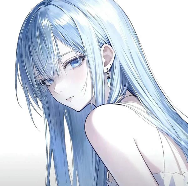 avatar màu xanh dương cute 4
